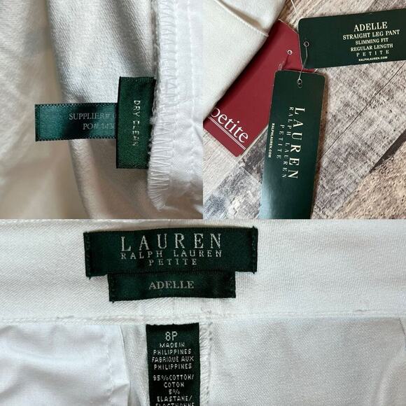 Ralph Lauren Adelle Stretch Petites Dress Pants Trousers White 8P Highly Rated - Picture 3 of 11